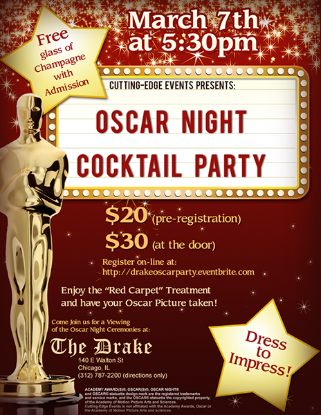 Oscars event flyer